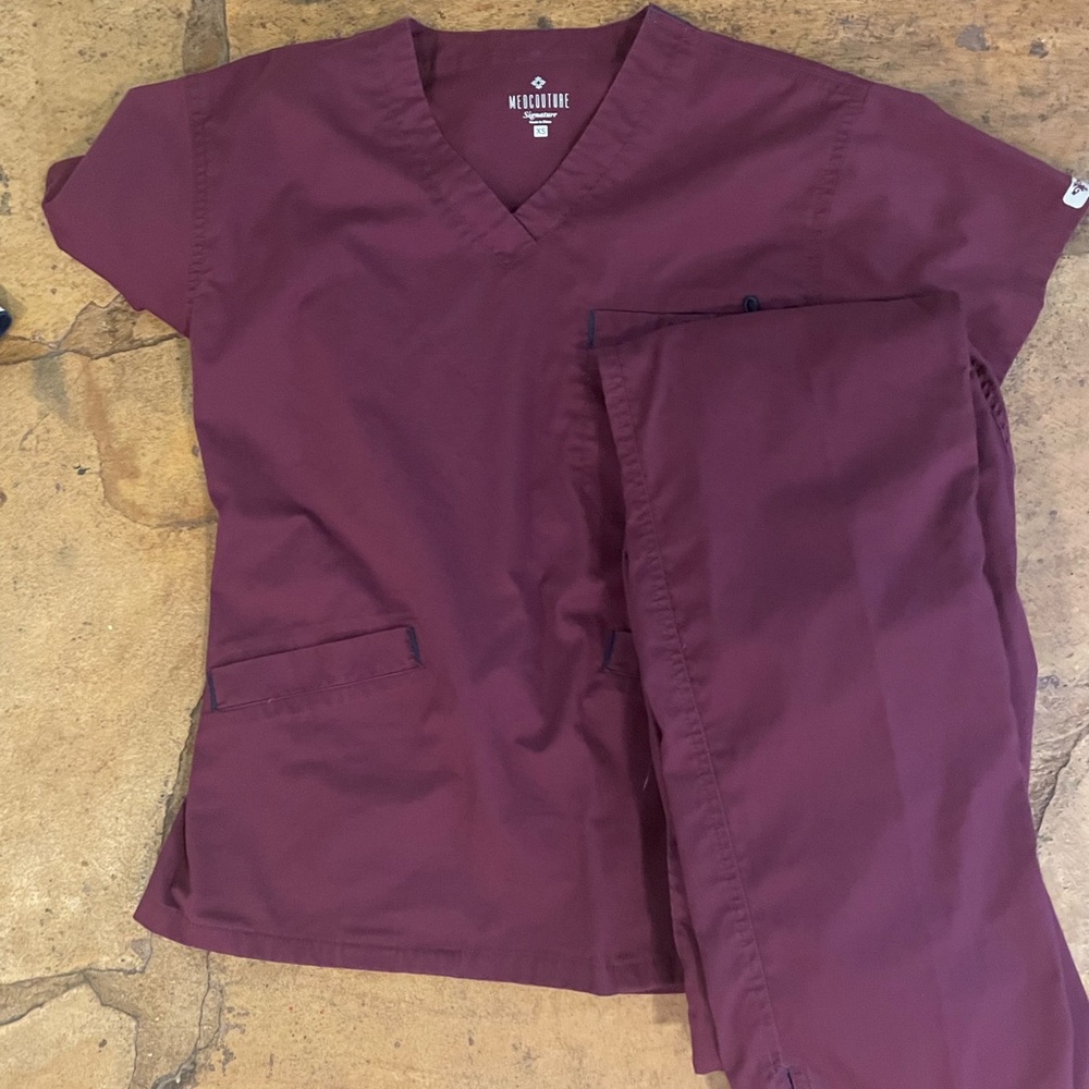 Burgundy scrubs